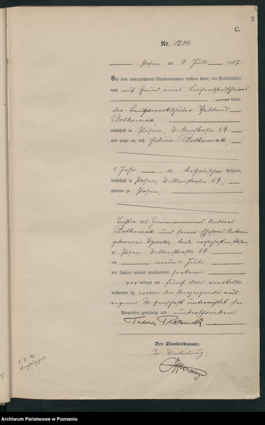 Obraz 11 z jednostki "Księga miejscowa zgonów tom III [Rejestr główny zgonów]"