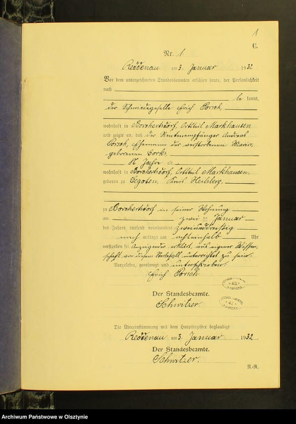 image.from.unit.number "Sterbe-Neben-Register Nr 1 - 19 [ Księga zgonów - wtóropis ]"