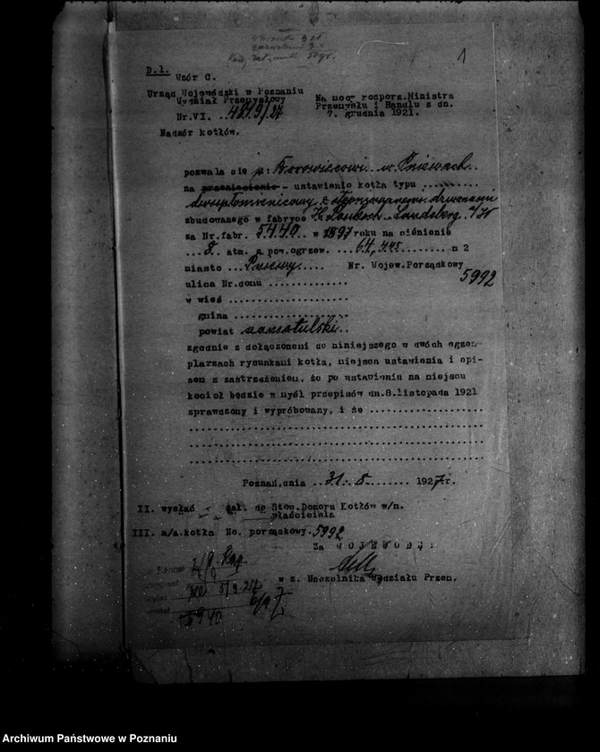 Obraz 5 z jednostki "Młyn parowy w Pniewach powiat szamotulski nr woj. 5992"