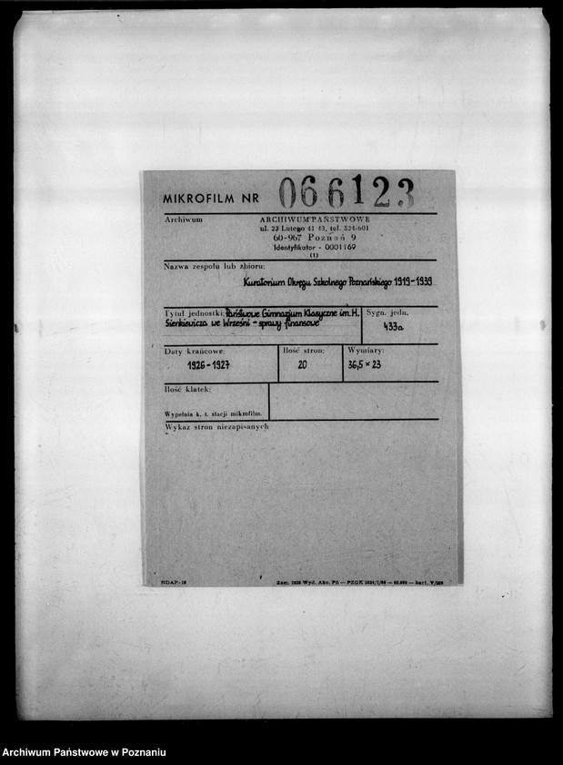 Obraz 2 z jednostki "Państwowe Gimnazjum Klasyczne im. H. Sienkiewicza we Wrześni - sprawy finansowe"