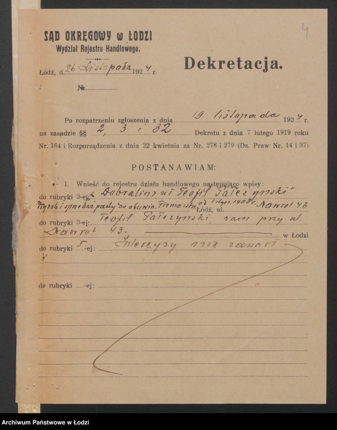 Obraz 6 z jednostki "Dabralin – właściciel Teofil Pałczyński – wyrób i sprzedaż pasty do obuwia"