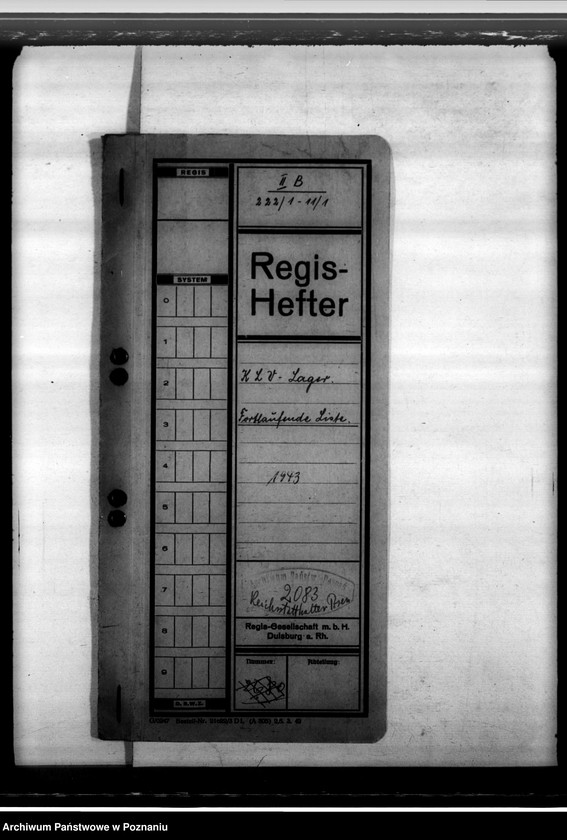 Obraz 4 z jednostki "K L V - Lager. Fortlaufende Liste"