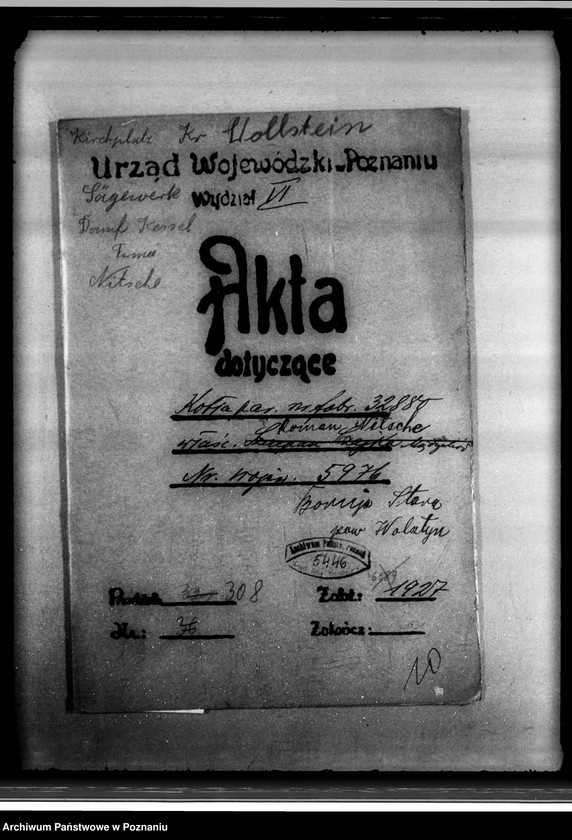 Obraz 4 z jednostki "Tartak parowy R. Nitsche w Boruji Starej powiat wolsztyński nr woj. kotła 5976"