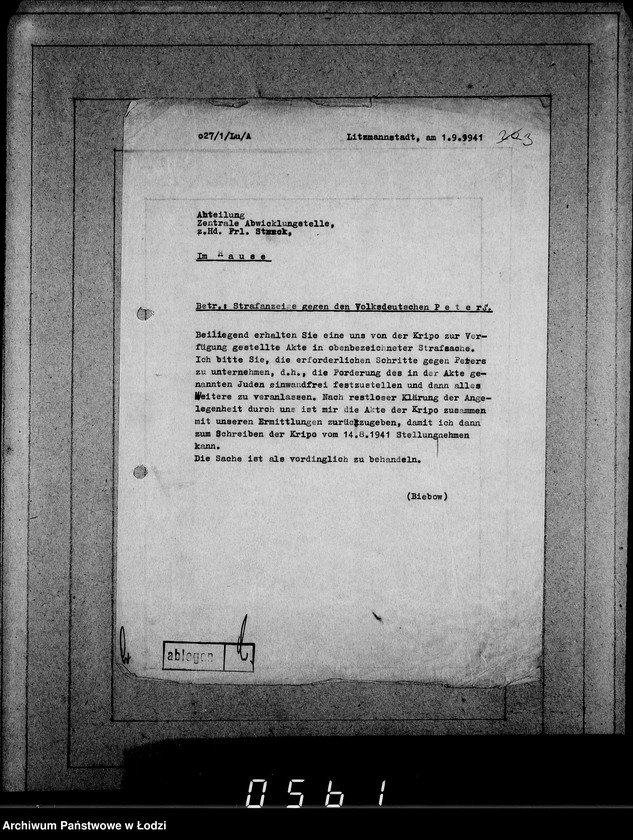 Obraz 7 z jednostki "Korrespondenz mit den Abteilungen im Hause"