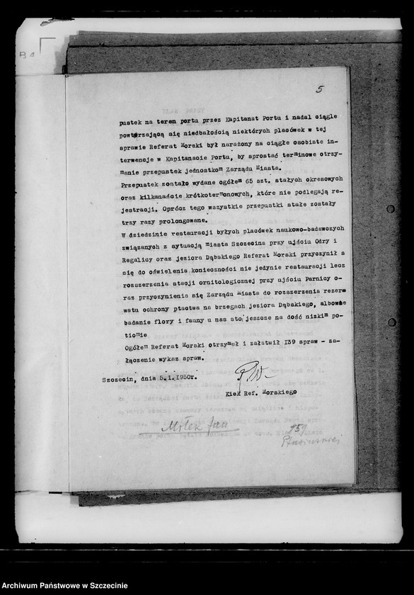 Obraz 6 z jednostki "Plany pracy i sprawozdania Referatu Morskiego"