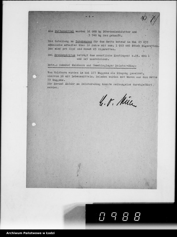 Obraz 14 z jednostki "Monatsberichte [Wydziałów G.V. Plan rozmieszczenia zakładów przemysłowych w Getcie według liczby robotników]"