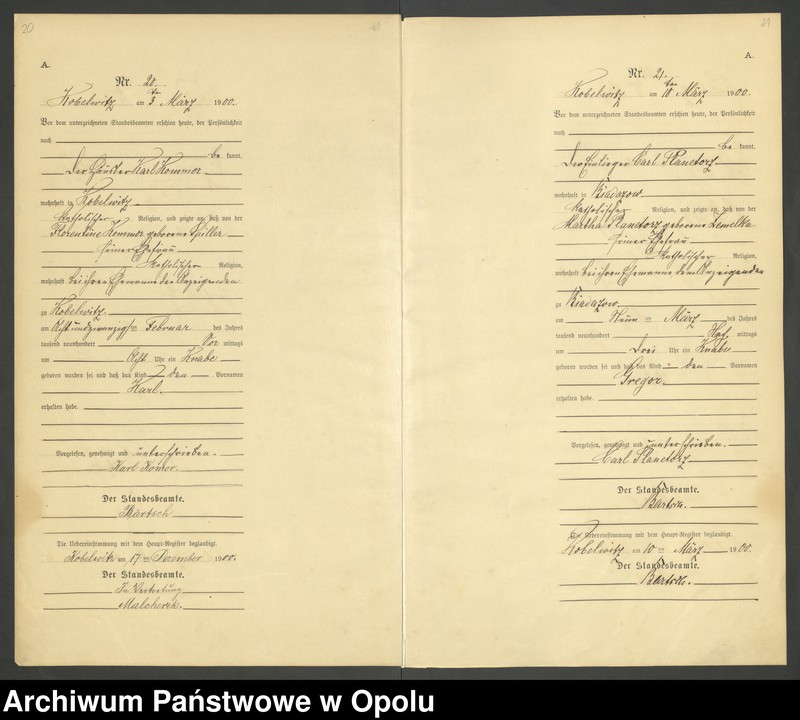 image.from.unit.number "Urząd Stanu Cywilnego Kobylice Księga urodzeń rok 1900"