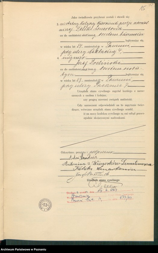 Obraz 17 z jednostki "Księga miejscowa małżeństw tom III [Rejestr główny małżeństw]"
