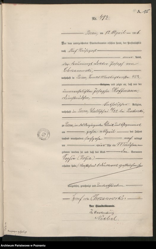 Obraz 17 z jednostki "Księga miejscowa urodzeń tom II [Rejestr główny urodzeń]"