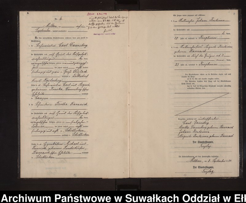 image.from.unit.number "Heiraths-Neben-Register des Preussischen Standes-Amtes Stasswinnen Kreis Lötzen"