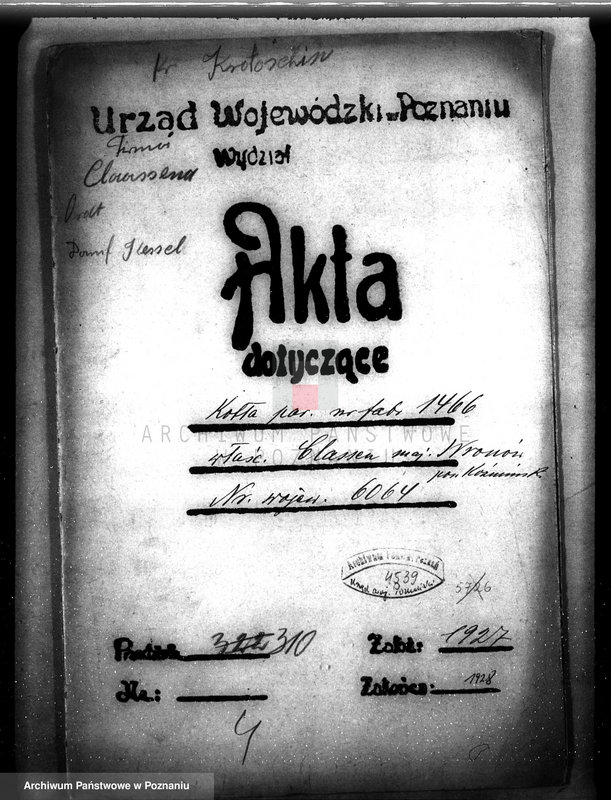 Obraz 4 z jednostki "Majętność Wronów pow. krotoszyński, własność Claassen nr woj. kotła 6064"