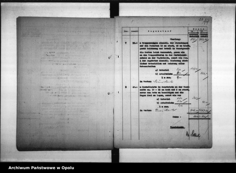 Obraz 19 z jednostki "Kunststeinstufen Erweiterungsbau des Rathauses B[an]d VIII"