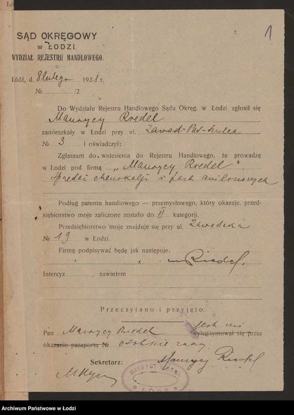 Obraz 3 z jednostki "Maurycy Riedel- sprzedaż chemikali i farb"