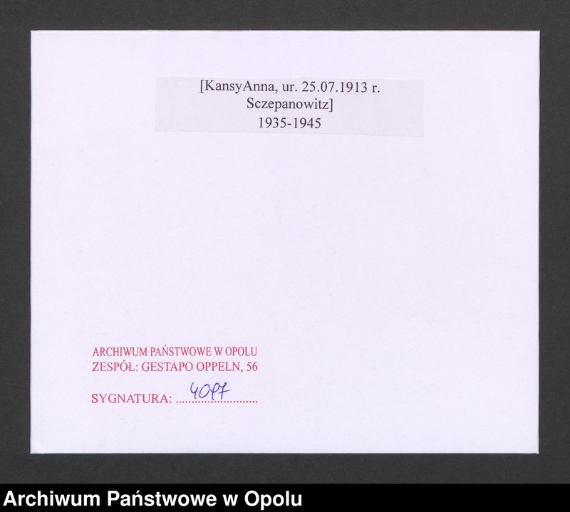 Obraz 2 z jednostki "[Kansy Anna, ur. 25.07.1913 r. Sczepanowitz]"