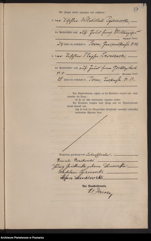 Obraz 17 z jednostki "Księga miejscowa małżeństw tom I [Rejestr główny małżeństw]"