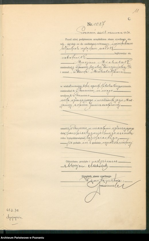 Obraz 13 z jednostki "Księga miejscowa zgonów tom III [Rejestr główny zgonów]"