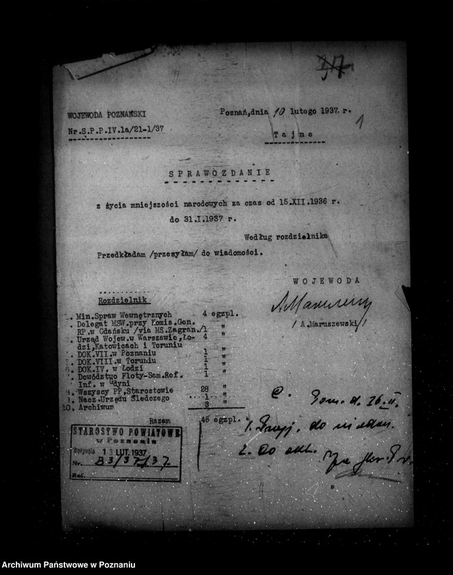 Obraz 5 z jednostki "Sprawozdania z życia mniejszości narodowych za czas od 15 grudnia 1936 r. do 31 maja 1937 r."
