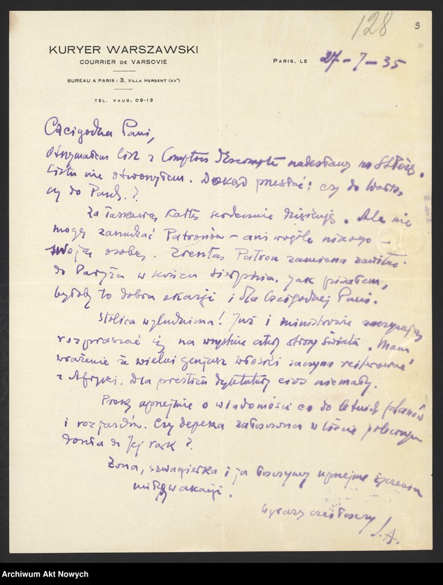 image.from.unit.number "Aubac Stefan, dziennikarz.  Pomoc w wydaniu i rozsyłaniu prac W. Sikorskiego. Życzenia dla Władysław Sikorskiego, m.in. Z dopiskiem Michała Żymierskiego i Józefa Rettingera."