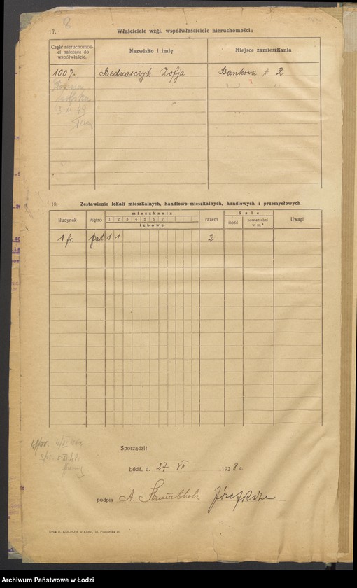 image.from.unit.number "Księga inwentarzowa nieruchomości m. Łodzi ul. Bankowa"