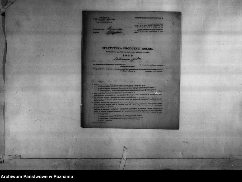 Obraz 3 z jednostki "/Statystyka produkcji rolnej - zestawienie powiatowe dotyczące zbiorów z terenu powiatu międzychodzkiego/"