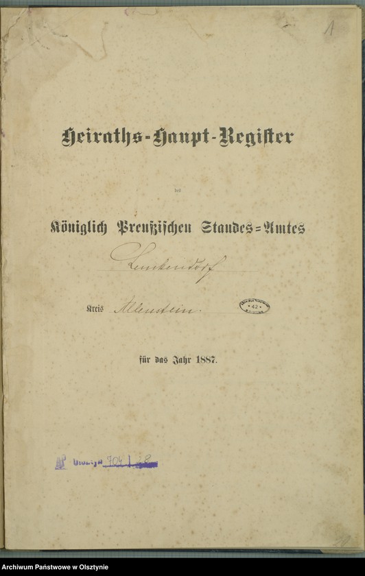 image.from.unit.number "Heiraths-Haupt-Register Nr 1 - 14"