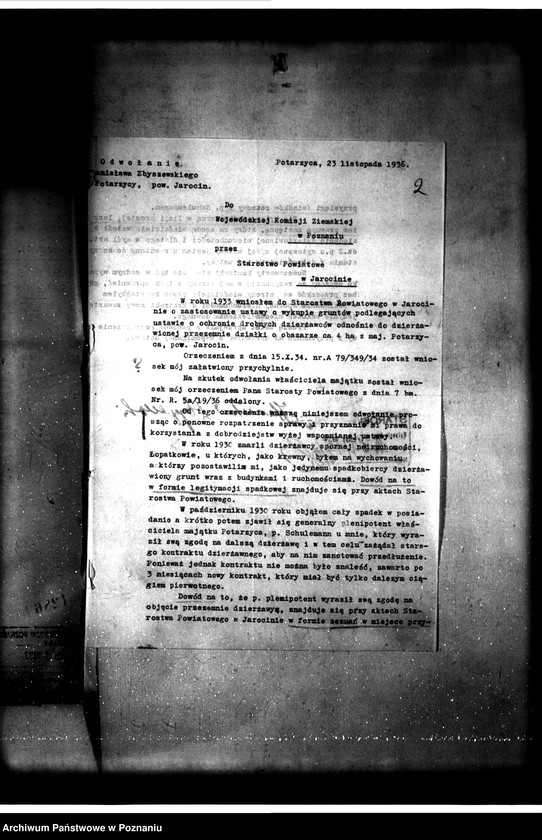 Obraz 5 z jednostki "Wykup gruntu dzierżawnego przez Stanisława Zbyszewskiego od Ludwika Chrystiana Stolberg-Wernigorode z majątku Potarzyce powiatu jarocińskiego"