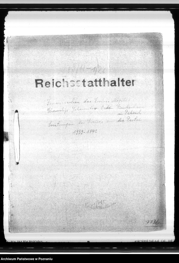 Obraz 4 z jednostki "Finanzsachen des Kreises Mogilno. Ehemaliger Johanniter Krankenhaus in Pakosch. Leistungen der Kreise an die Partei"