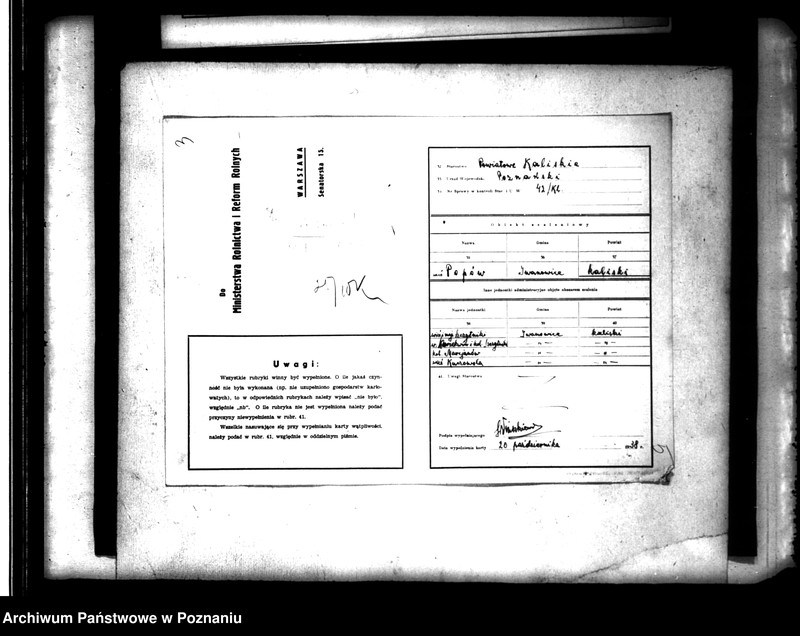 Obraz 9 z jednostki "/Scaleniowe/ karty sprawozdawcze i terenu powiatu kaliskiego"