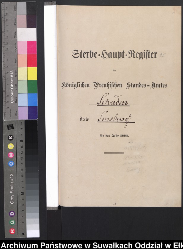 image.from.unit.number "Sterbe-Haupt-Register des Königlich Preussischen Standes-Amtes Schaden Kreis Sensburg"
