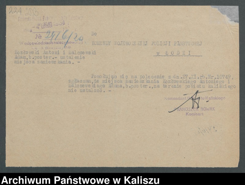 Obraz 3 z kolekcji "Kaliska Policja i policjanci w II Rzeczypospolitej"