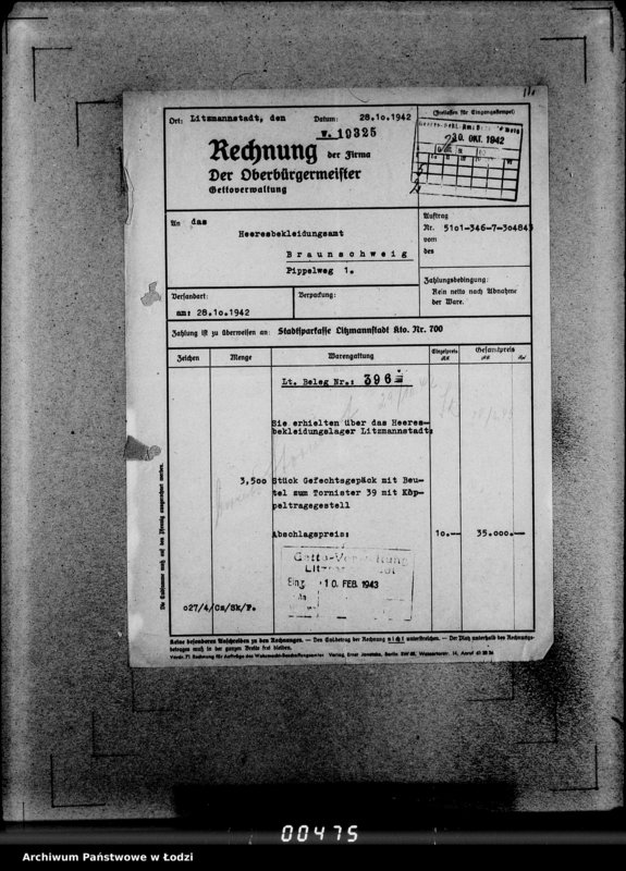 Obraz 15 z jednostki "346 Gefechtsgepäck m.Beutel u.Tornister 39 m.Auslieferung"