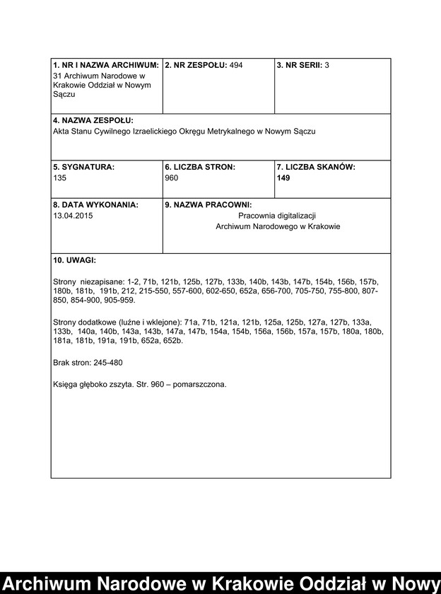 image.from.unit.number "Księga urodzeń Izraelitów urodzonych w izraelickich gminach metrykalnych: Nowy Sącz, Grybów, Ciężkowice, Bobowa, Czarny Dunajec, Krościenko, Limanowa, Krynica, Skrzydlna."