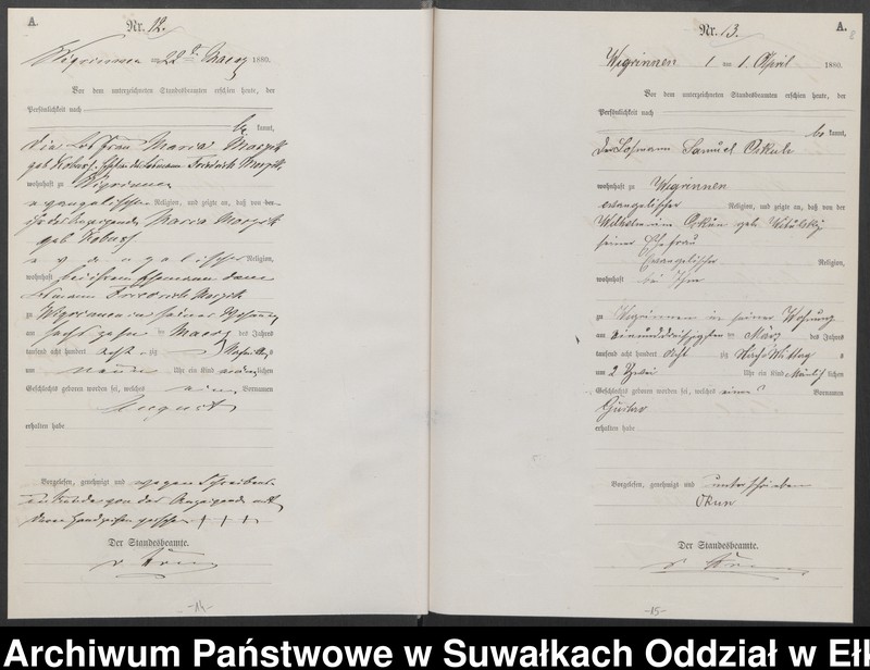 image.from.unit.number "Geburts-Haupt-Register des Königlich Preussischen Standes-Amtes Guszianka Kreis Sensburg"