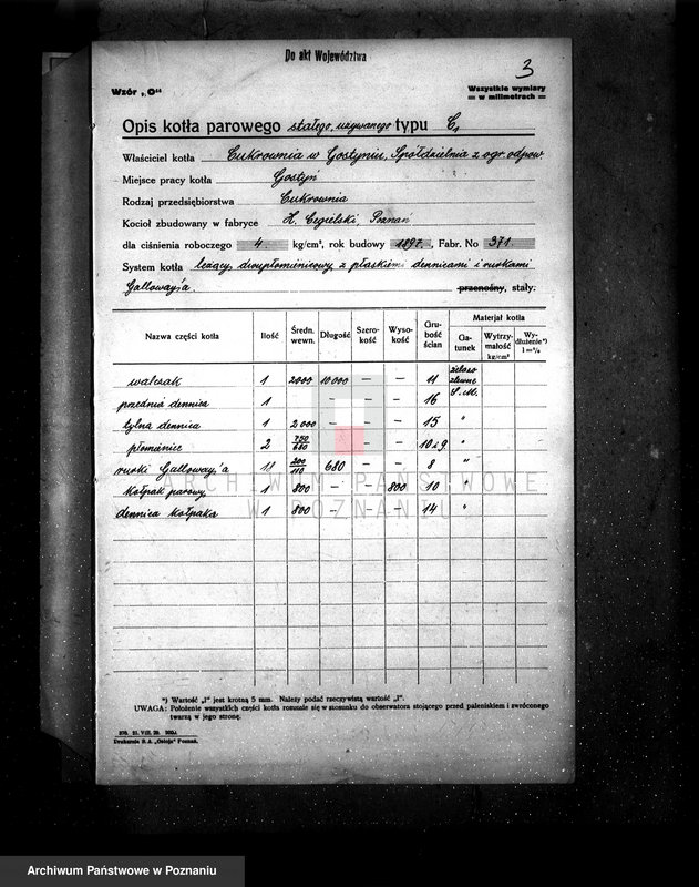 Obraz 7 z jednostki "Cukrownia w Gostyniu nr woj. kotła 1924"