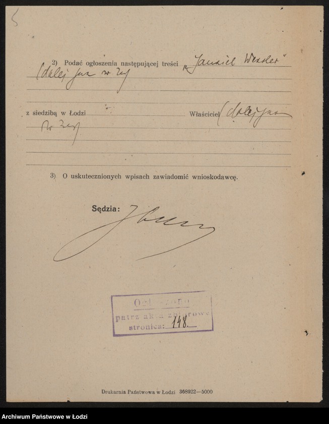 Obraz 7 z jednostki "Jankiel Weksler – sprzedaż bawełnianych wyrobów"