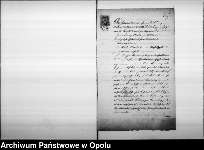 Obraz 12 z jednostki "Acta des Magistrats zu Oppeln betreffend die Schank-Anlage in Rademacher