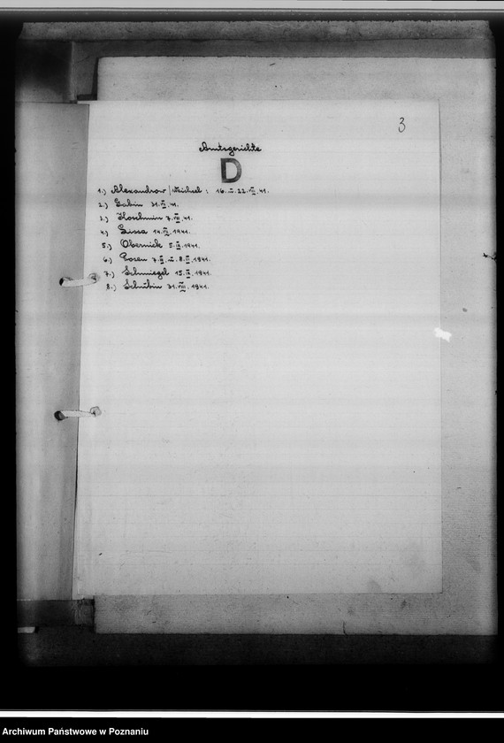 Obraz 7 z jednostki "Einziehung von Zweitbüchern. Schriftwechsel mit dem O.L.G und andere [korespondencja z władzami sądowymi w Poznaniu, spis sądów w okręgu poznańskim od 1941 roku]"