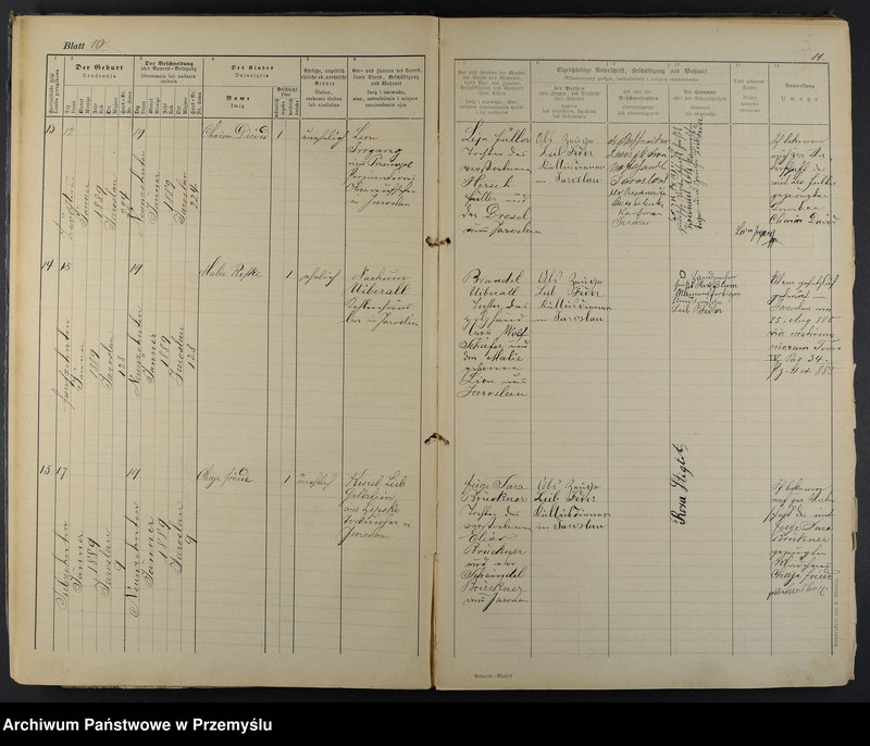 image.from.unit.number "Geburtsmatrik des israelitischen Matriken-Bezirkes Jaroslau pro 1889"