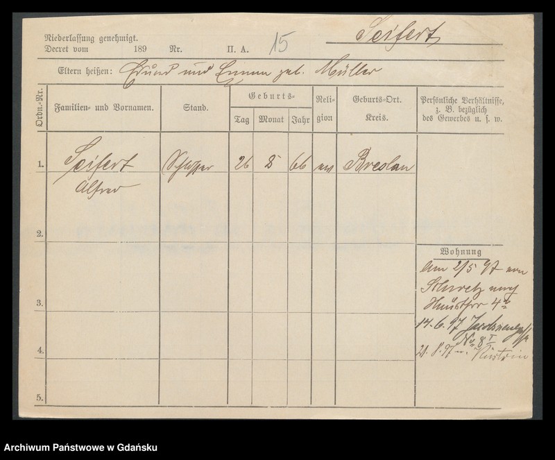 image.from.unit.number "Karty meldunkowe: Seidemann - Sekus"