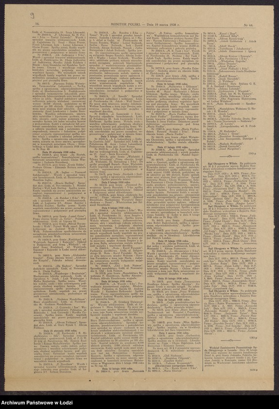 Obraz 11 z jednostki "Zelman Dawidson- wyrób i sprzedaż towarów włókienniczych, sztucznego jedwabiu oraz przędzy"