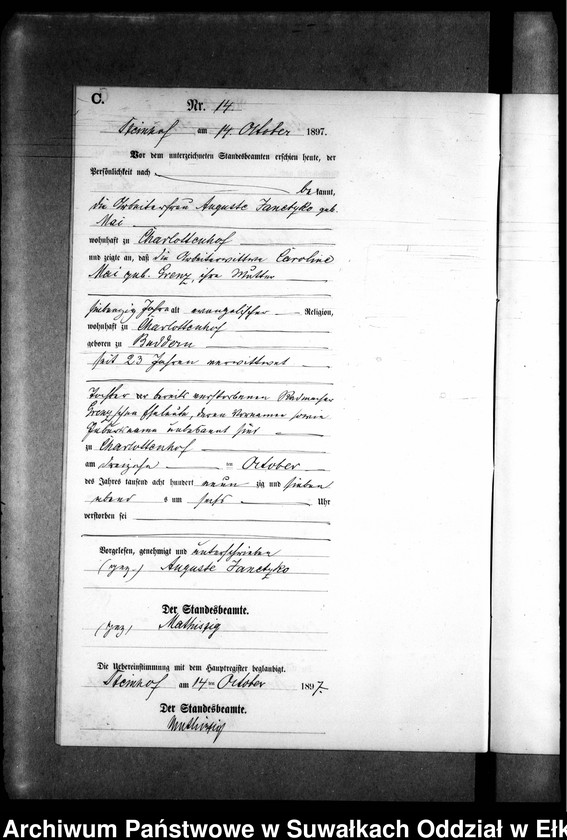 image.from.unit.number "Sterbe-Neben-Register des Preussischen Standes-Amtes Gr. Strengeln Kreis Angerburg"