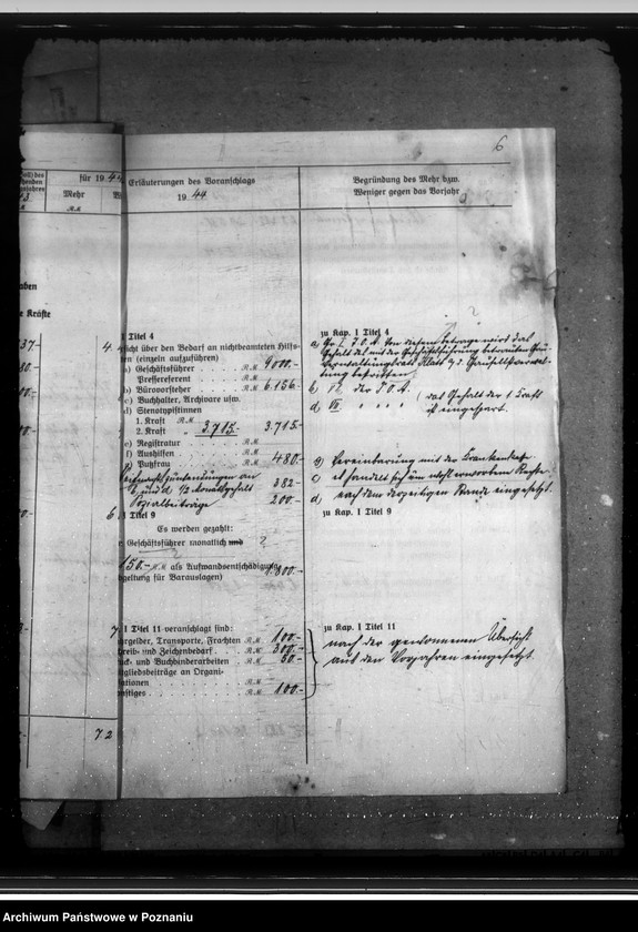 Obraz 10 z jednostki "Haushaltsplan 1944. Landesfremdenverkehrsverband - Reichsgau Wartheland"