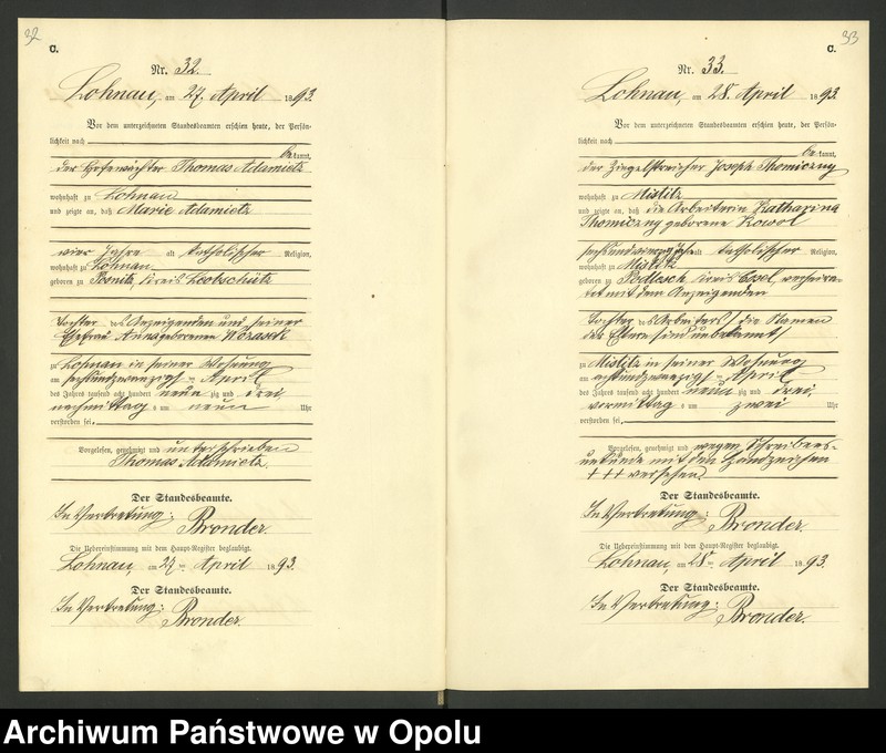 image.from.unit.number "Urząd Stanu Cywilnego Łany Księga zgonów rok 1893"