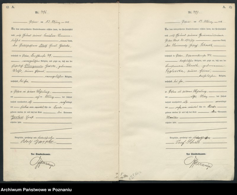 Obraz 12 z jednostki "Księga miejscowa urodzeń tom II [Rejestr główny urodzeń]"