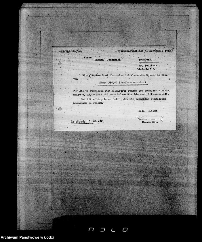 Obraz 13 z jednostki "Sonderkonto 12300. Belege 401-500"