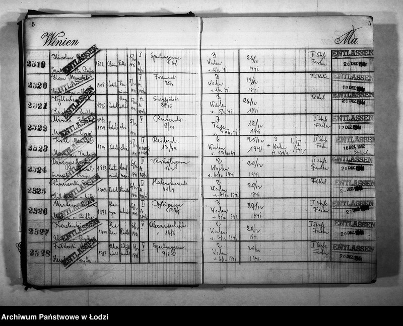 Obraz 8 z jednostki "Entlassungsbuch [Imienny spis więźniów, dane personalne]"