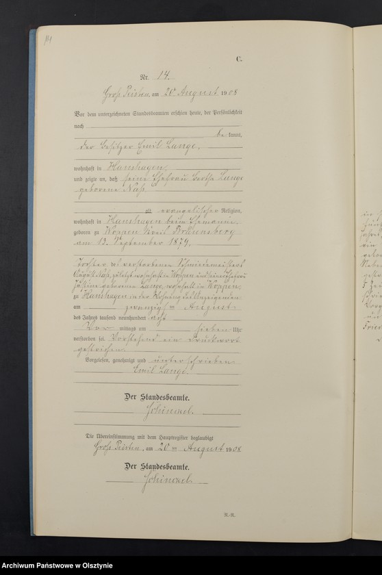 Obraz 16 z jednostki "Sterbe-Neben-Register Nr 1 - 23"