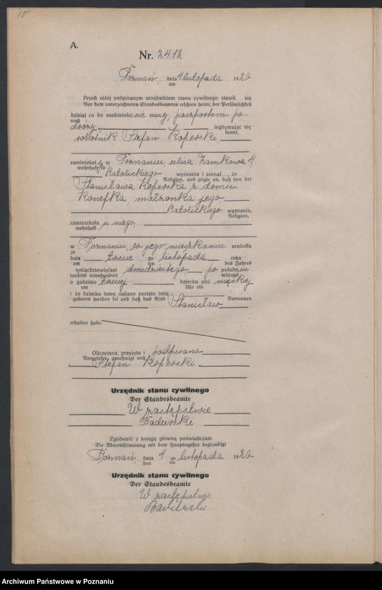 Obraz 20 z jednostki "Księga urodzeń odpis tom VII [Rejestr poboczny urodzeń]"