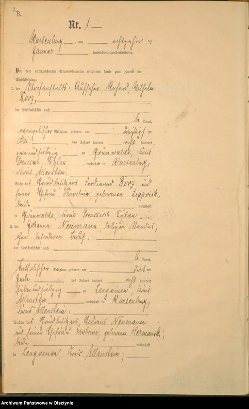 image.from.unit.number "Heiraths-Haupt-Register Nr 1 - 22"