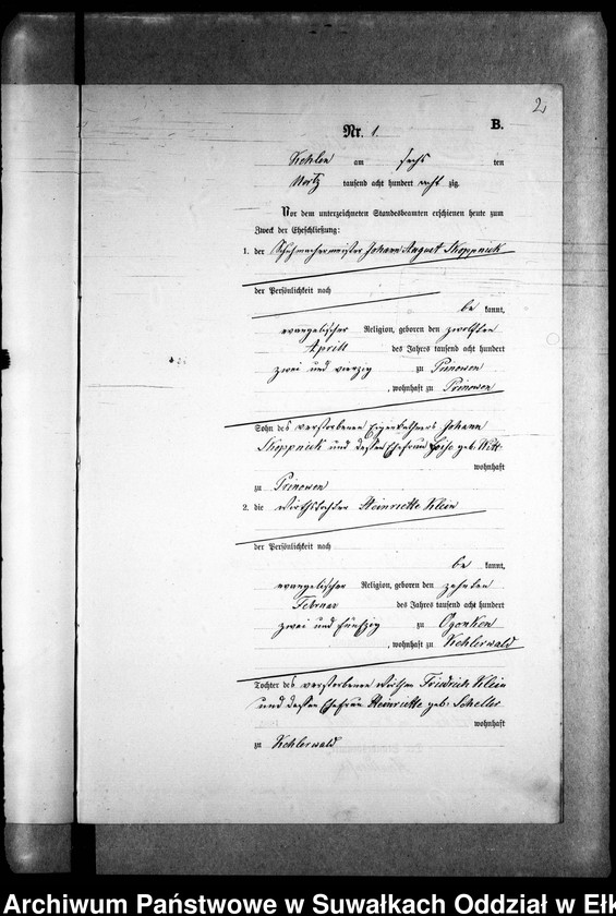 image.from.unit.number "Heiraths-Neben-Register des Preussischen Standes-Amtes Kehlen Kreis Angerburg"